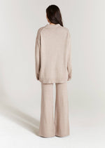 Lily Front Split Pant- Oatmeal