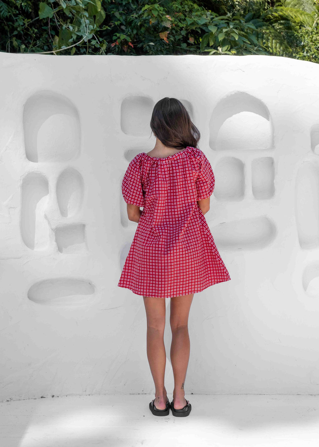 Betty Dress- Gingham Ruby