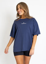 Signature Oversized Tee- Navy