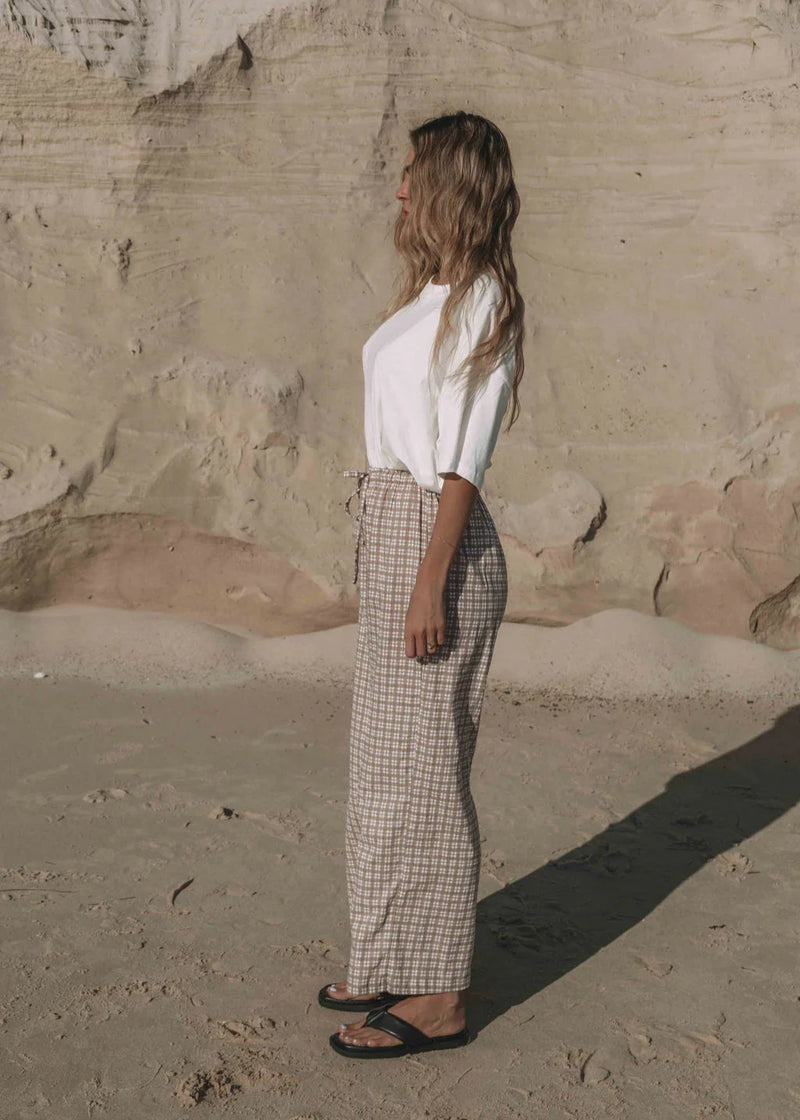 Bobbi Pant - Gingham Mocha