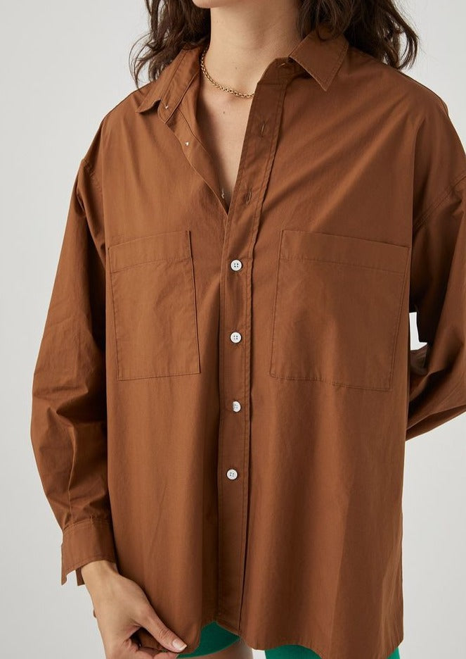 Dylan Long Sleeve Shirt- Pecan