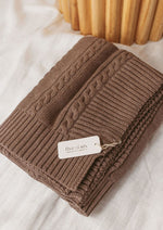 Cable Knit Blanket- Truffle