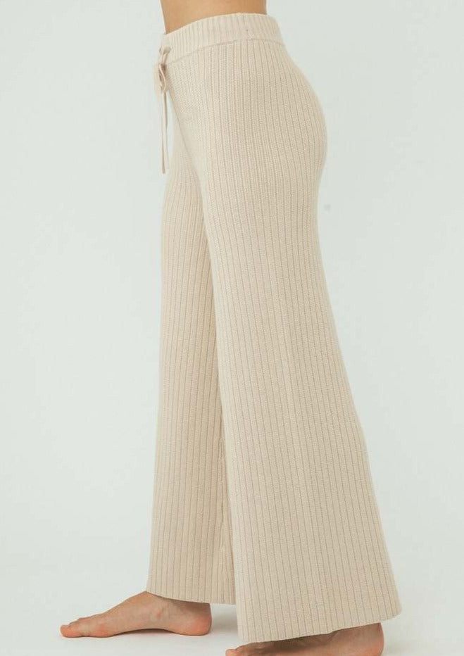 Vera Organic Knit Pants-Sand