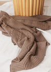 Cable Knit Blanket- Truffle